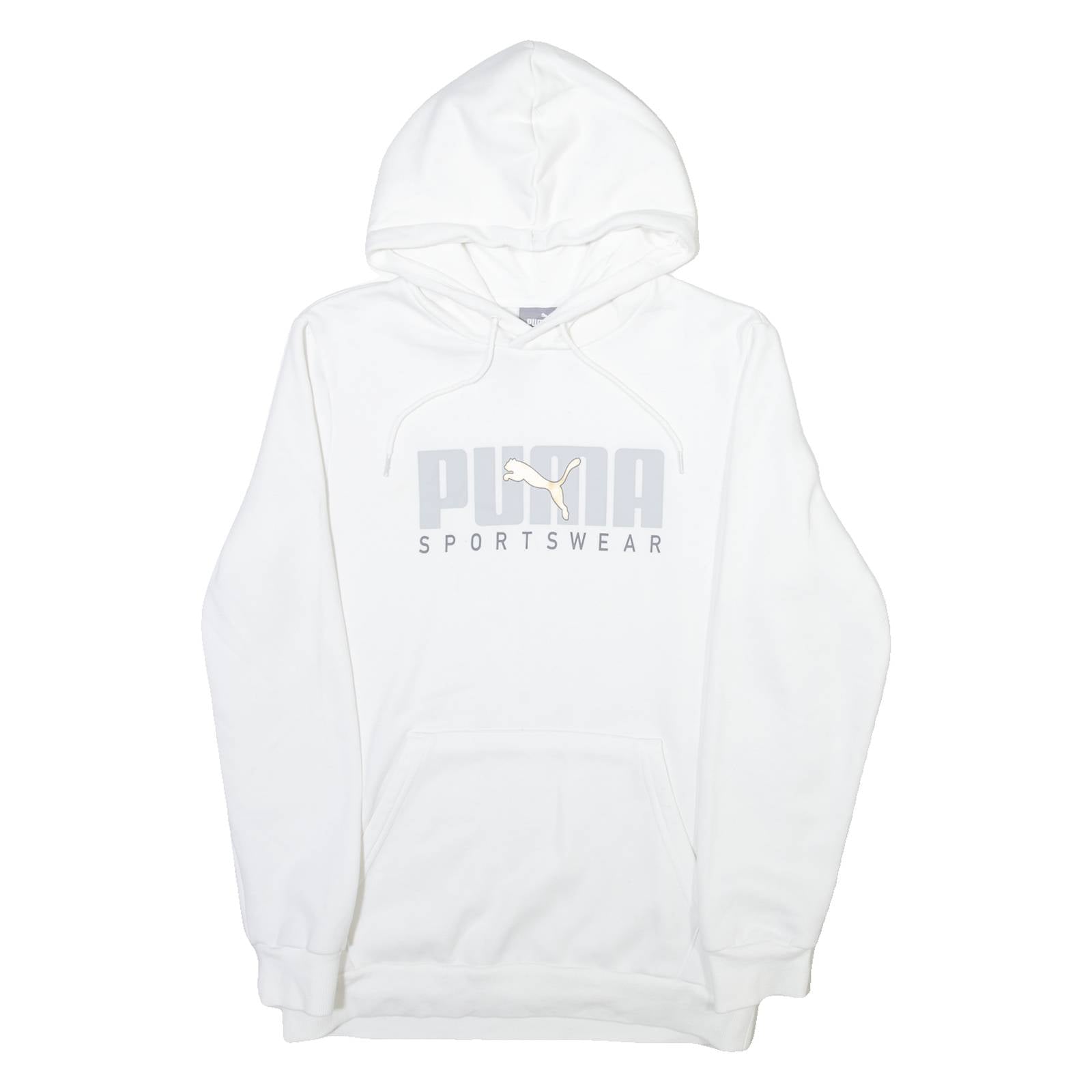 PUMA Mens White Hoodie S