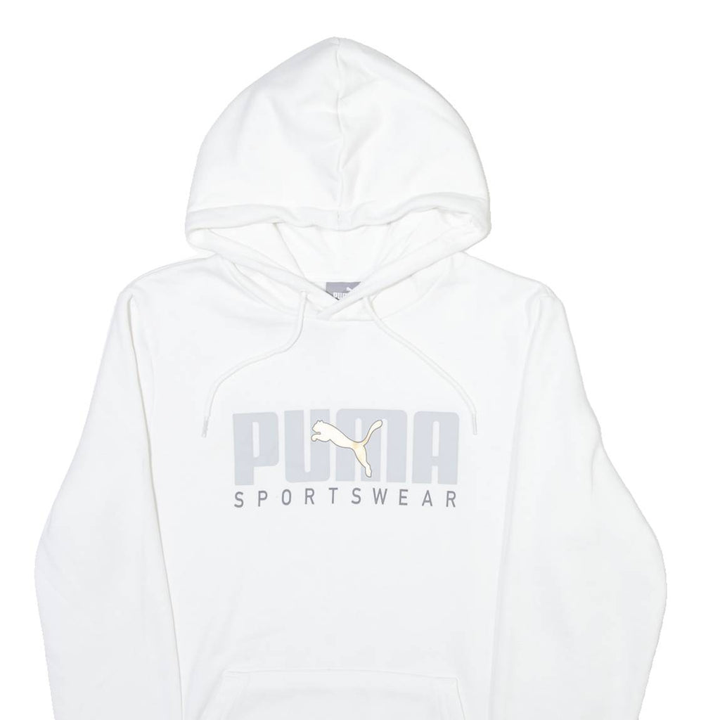 PUMA Mens White Hoodie S