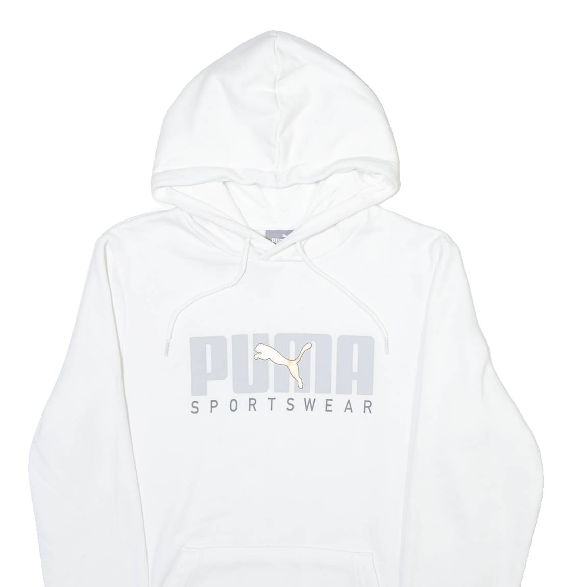 PUMA Mens White Hoodie S