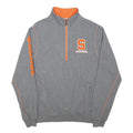 CHAMPION Mens Grey & Orange Syracuse 1/4 Zip Sweatshirt M Cotton Blend Pullover