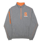 CHAMPION Mens Grey & Orange Syracuse 1/4 Zip Sweatshirt M Cotton Blend Pullover