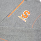 CHAMPION Mens Grey & Orange Syracuse 1/4 Zip Sweatshirt M Cotton Blend Pullover