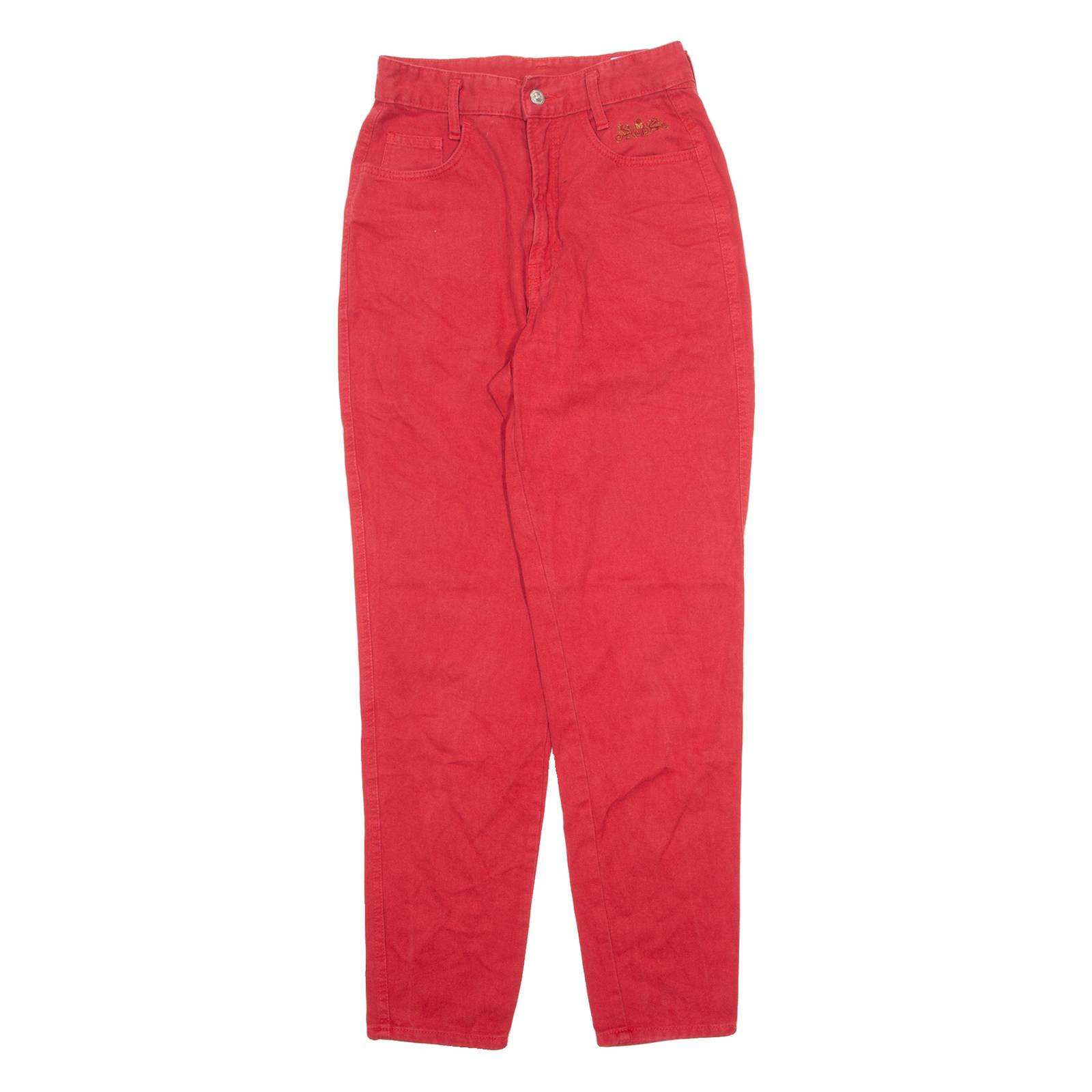 Womens Jeans Red Regular Tapered 90s W26 L30