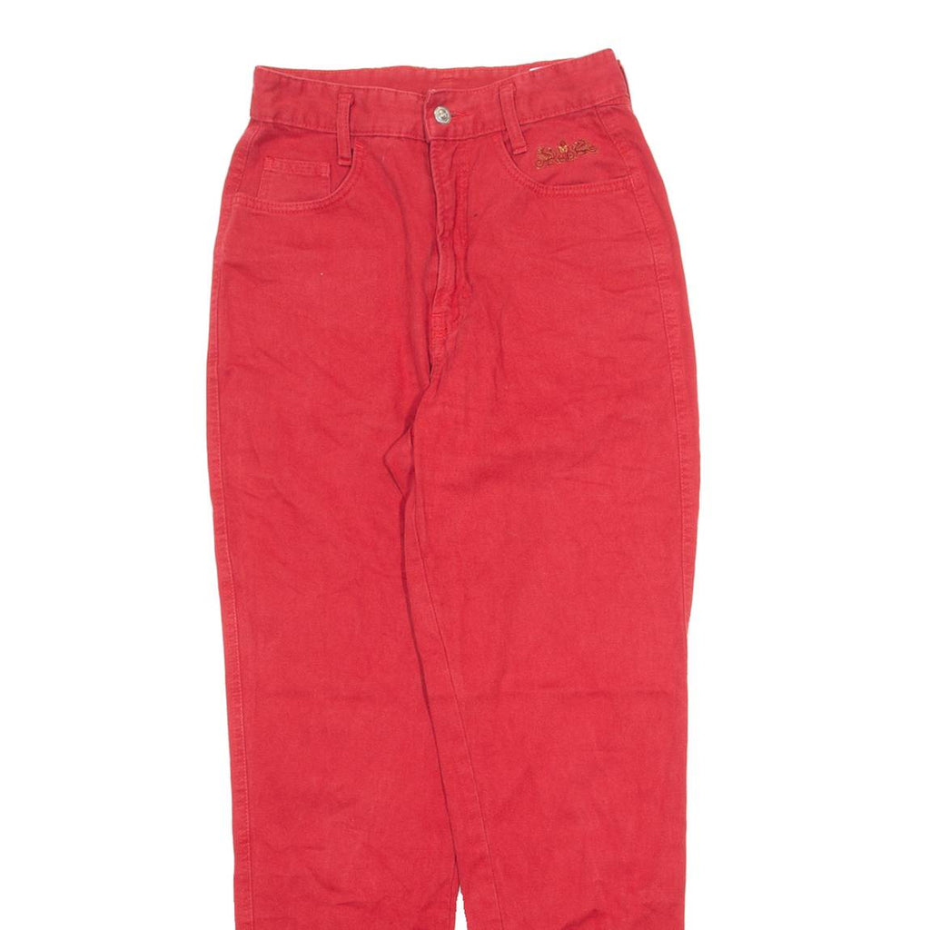 Womens Jeans Red Regular Tapered 90s W26 L30