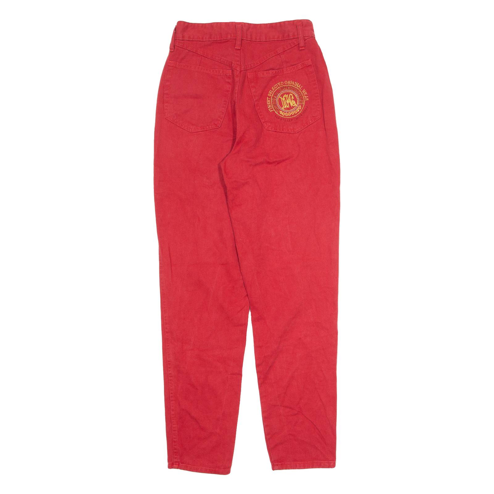Womens Jeans Red Regular Tapered 90s W26 L30