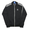 ADIDAS Mens Black Track Jacket S Polyester Blend Plain Zip Closure Sportswear