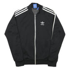 ADIDAS Mens Black Track Jacket S Polyester Blend Plain Zip Closure Sportswear
