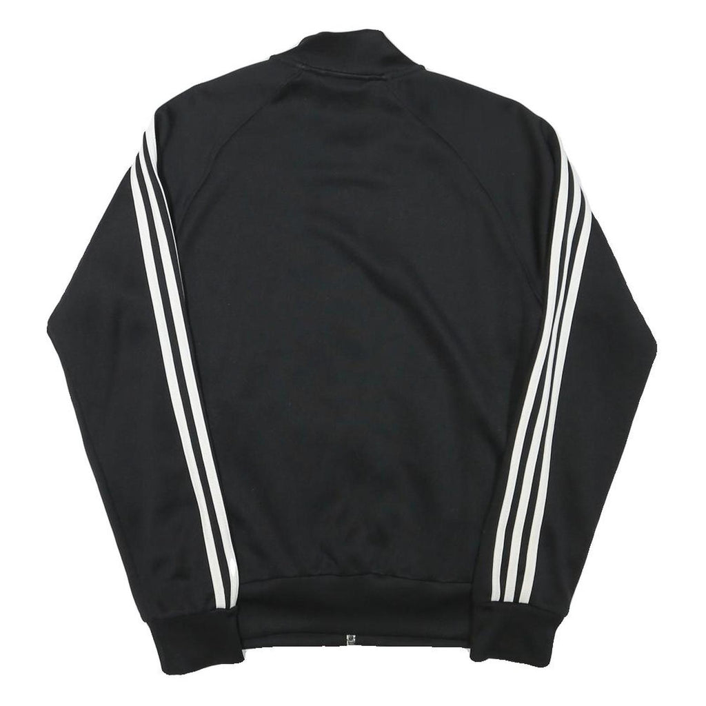 ADIDAS Mens Black Track Jacket S Polyester Blend Plain Zip Closure Sportswear