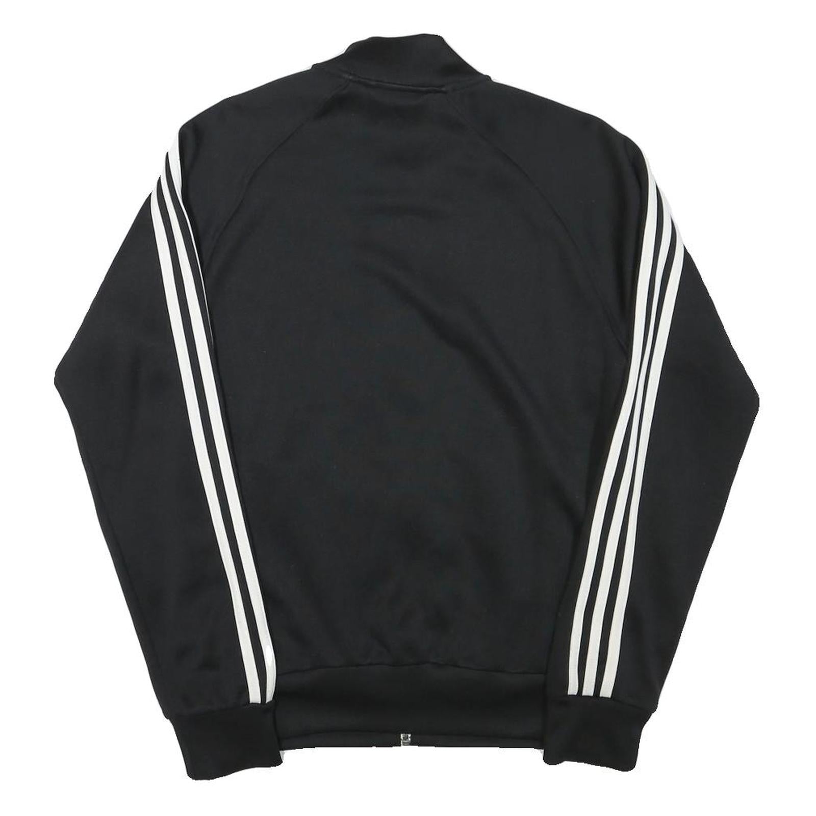 ADIDAS Mens Black Track Jacket S Polyester Blend Plain Zip Closure Sportswear