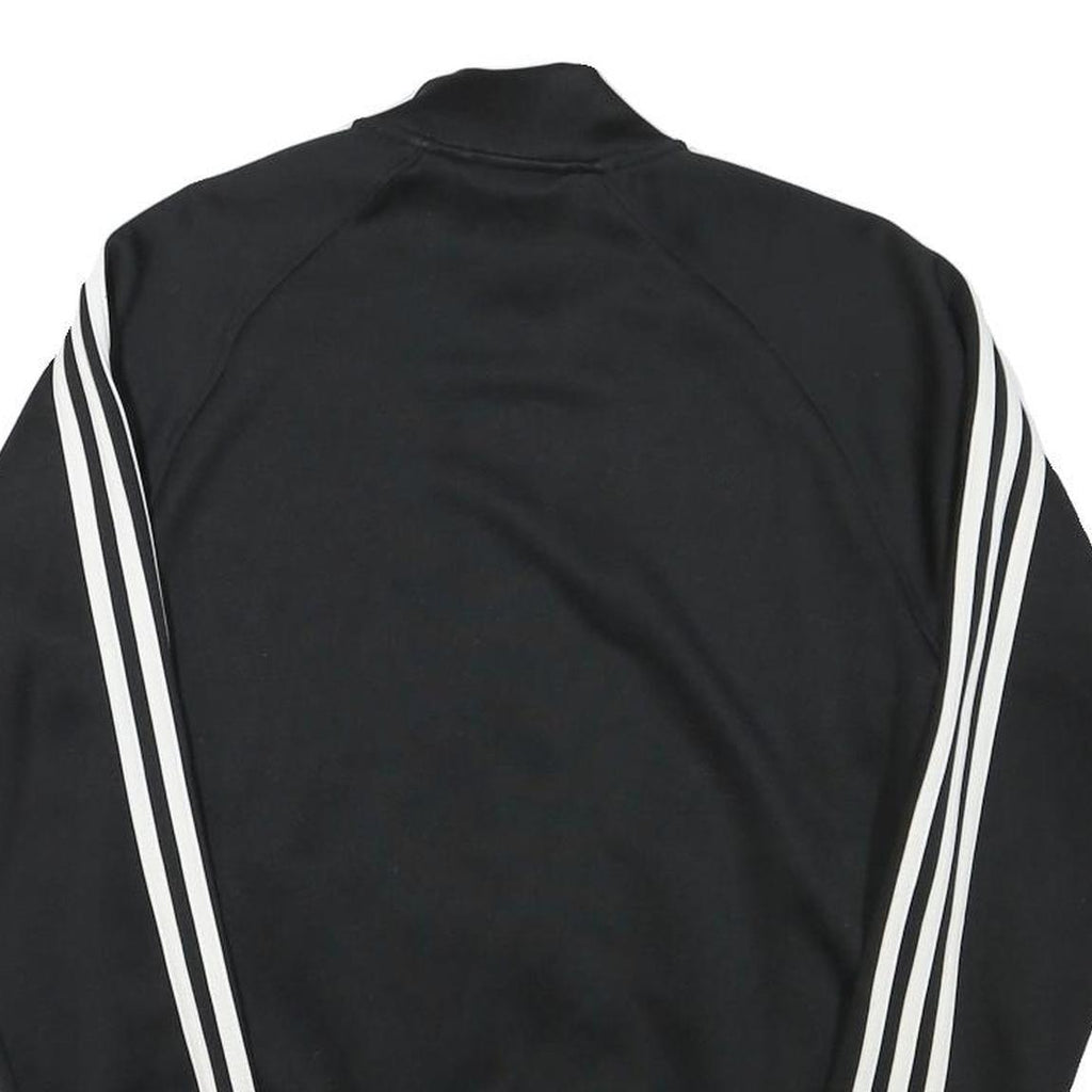 ADIDAS Mens Black Track Jacket S Polyester Blend Plain Zip Closure Sportswear