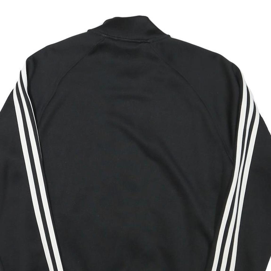 ADIDAS Mens Black Track Jacket S Polyester Blend Plain Zip Closure Sportswear