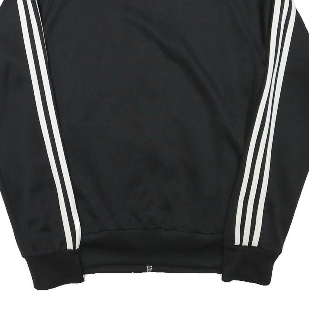 ADIDAS Mens Black Track Jacket S Polyester Blend Plain Zip Closure Sportswear