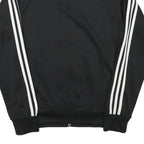 ADIDAS Mens Black Track Jacket S Polyester Blend Plain Zip Closure Sportswear