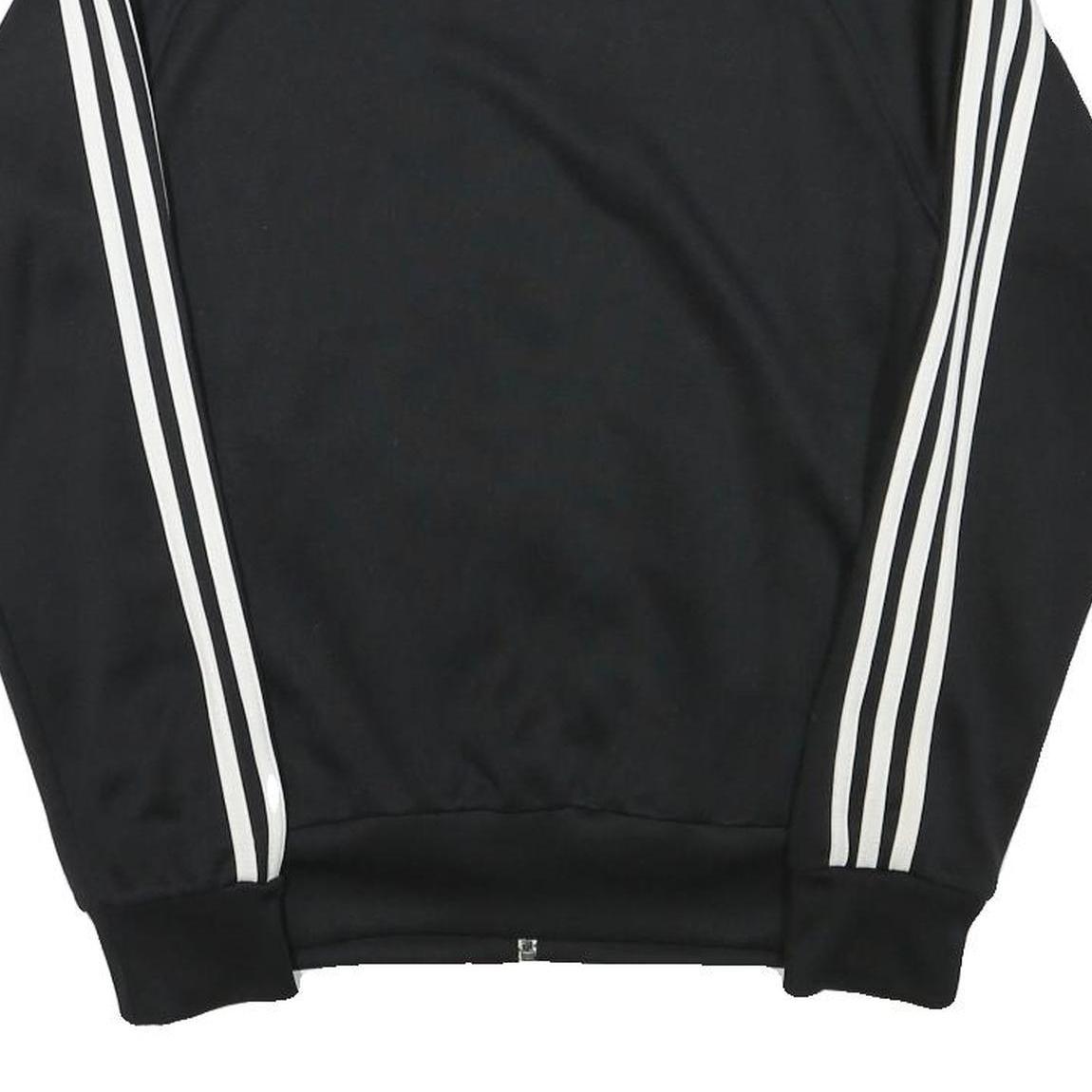 ADIDAS Mens Black Track Jacket S Polyester Blend Plain Zip Closure Sportswear