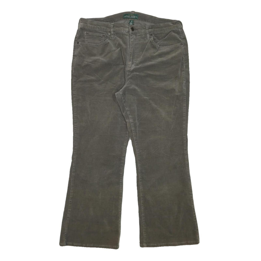 LAUREN RALPH LAUREN Womens Regular Olive & Brown Regular Fit Straight Leg