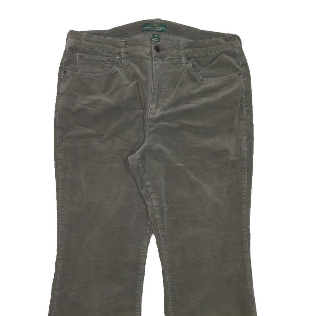 LAUREN RALPH LAUREN Womens Regular Olive & Brown Regular Fit Straight Leg