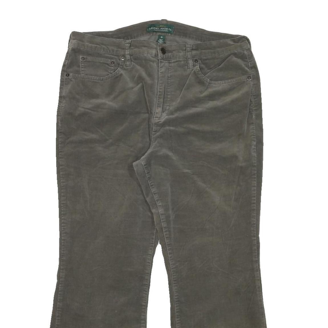 LAUREN RALPH LAUREN Womens Regular Olive & Brown Regular Fit Straight Leg