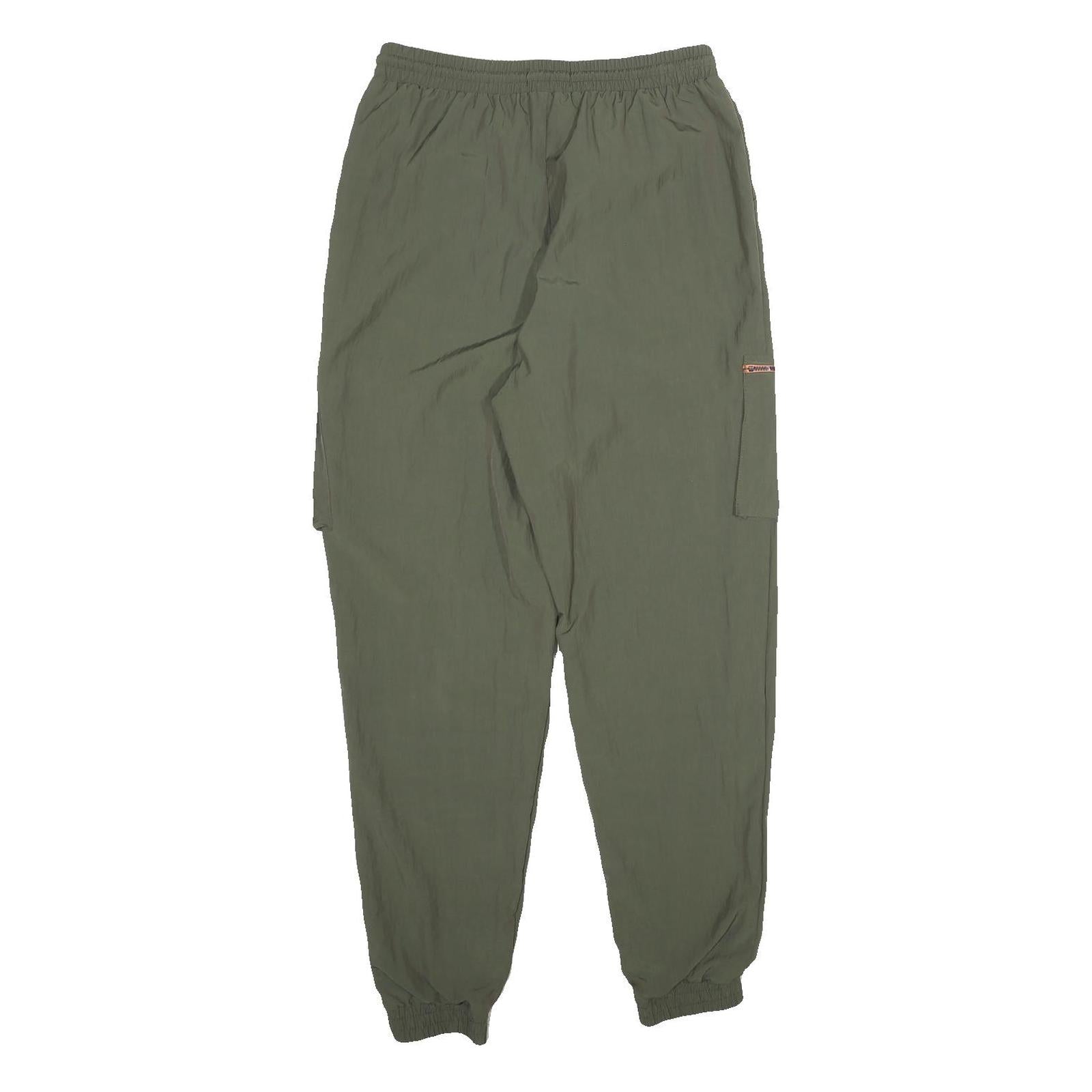 CLOCKHOUSE Mens Relaxed Olive Drawstring Nylon Trousers W28 L29 Casual Pockets