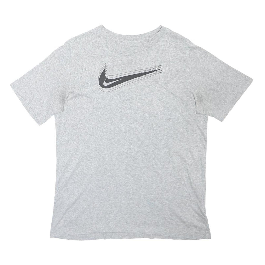 NIKE Boys Grey XL Graphic T-Shirt Short Sleeve Crew Neck Cotton Blend