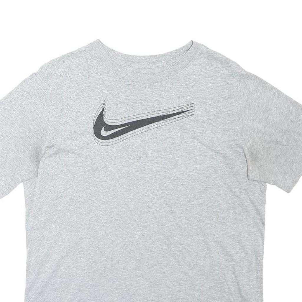 NIKE Boys Grey XL Graphic T-Shirt Short Sleeve Crew Neck Cotton Blend