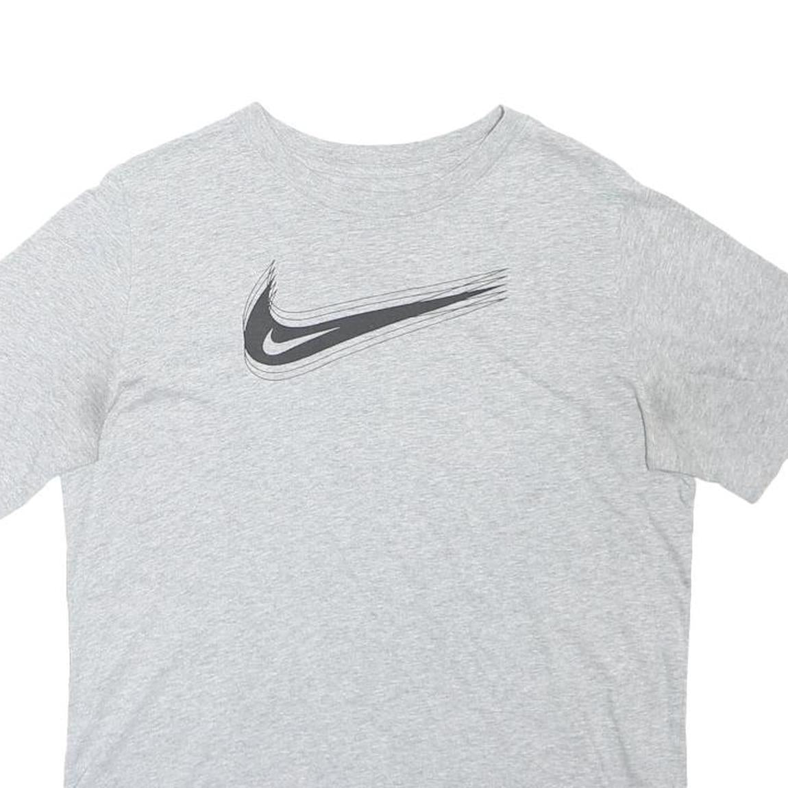 NIKE Boys Grey XL Graphic T-Shirt Short Sleeve Crew Neck Cotton Blend