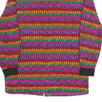 JKS DESIGN Womens Purple Orange Green Printed Long Sleeve Collared Silk Shirt UK