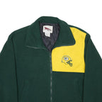 PRO ELITE Womens Green & Yellow Sports Team Zip Jacket L Polyester Plain Warm