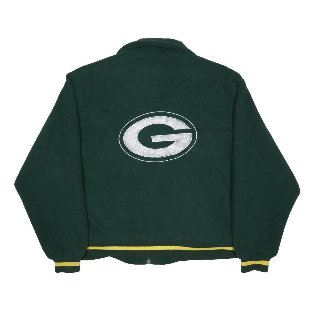 PRO ELITE Womens Green & Yellow Sports Team Zip Jacket L Polyester Plain Warm