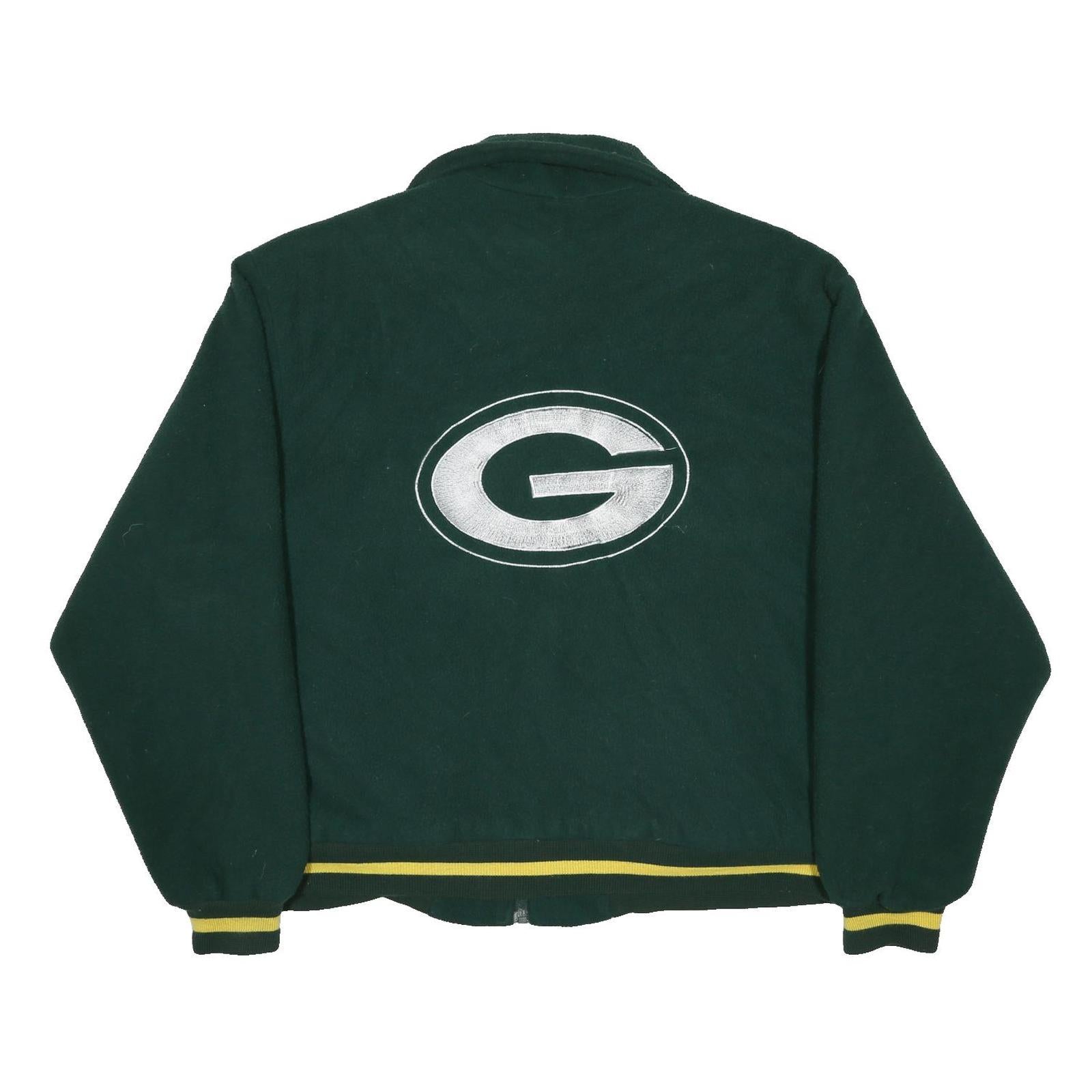 PRO ELITE Womens Green & Yellow Sports Team Zip Jacket L Polyester Plain Warm