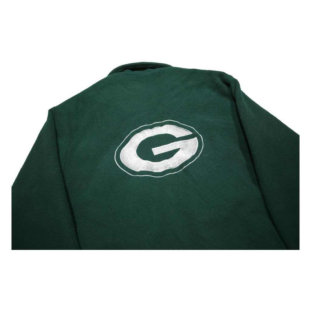 PRO ELITE Womens Green & Yellow Sports Team Zip Jacket L Polyester Plain Warm