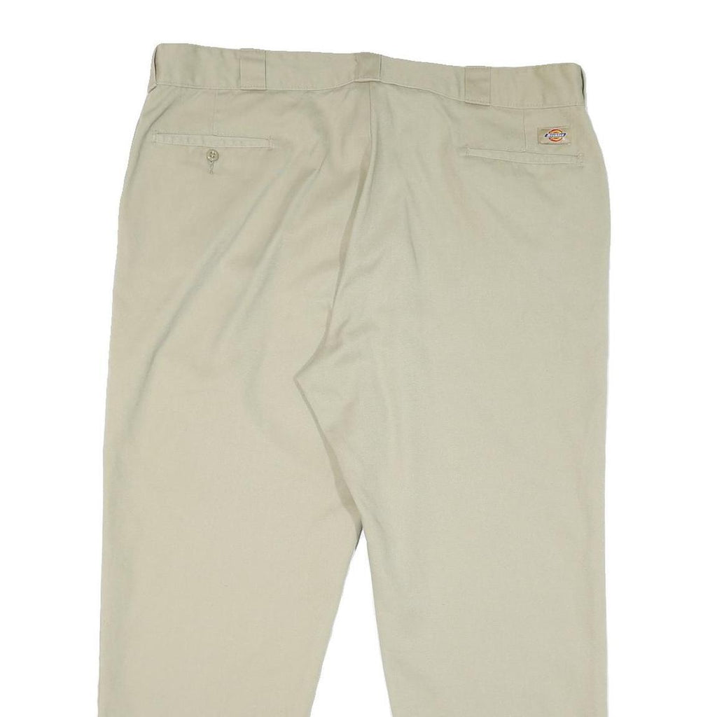 DICKIES Mens Cotton Blend Beige Regular Fit Straight Leg Trousers W44 L29