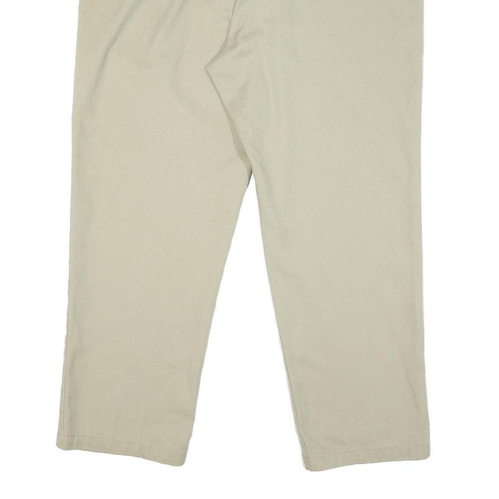 DICKIES Mens Cotton Blend Beige Regular Fit Straight Leg Trousers W44 L29