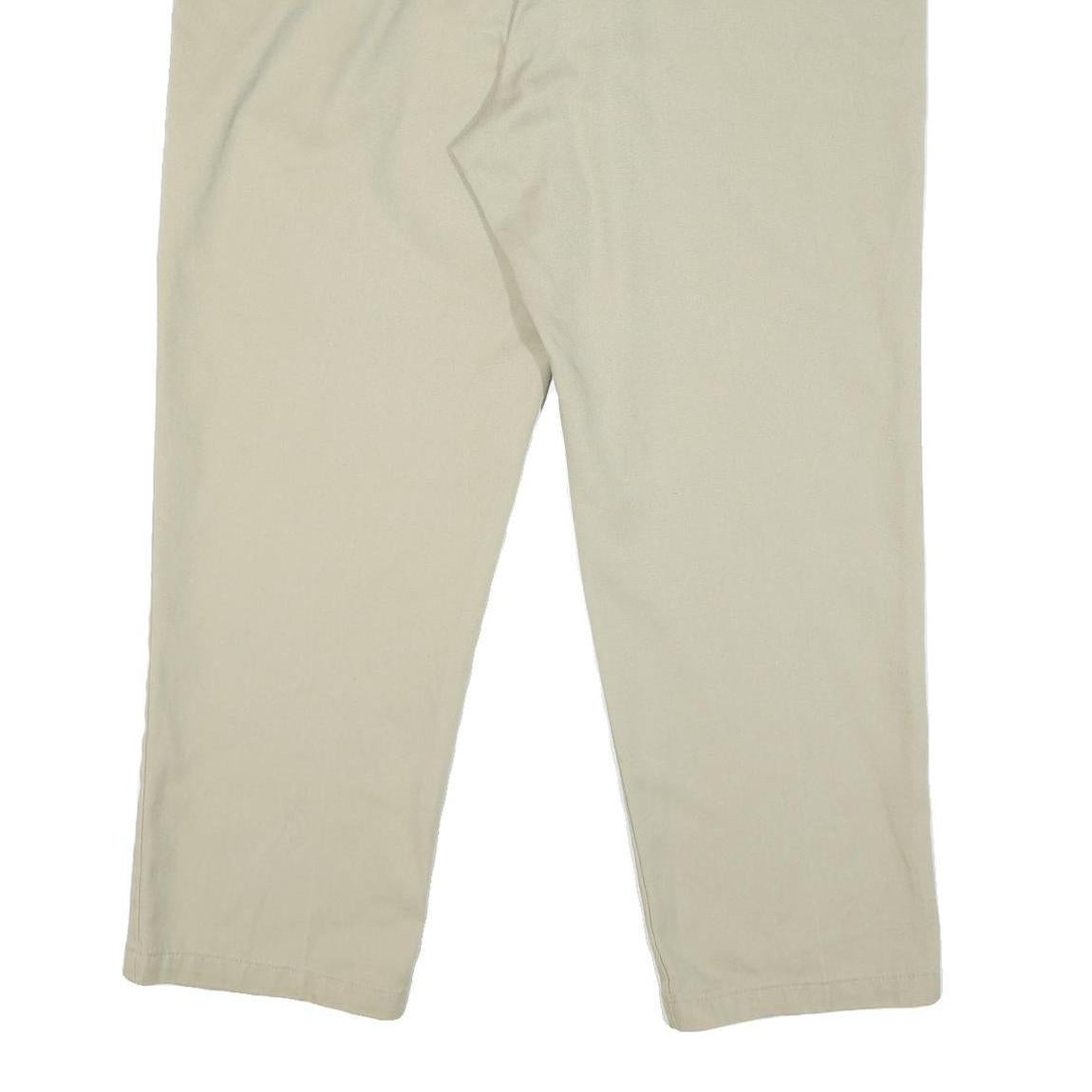 DICKIES Mens Cotton Blend Beige Regular Fit Straight Leg Trousers W44 L29