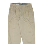 TOMMY HILFIGER Mens Cotton Blend Beige Relaxed Straight Trousers W36 L34 Casual