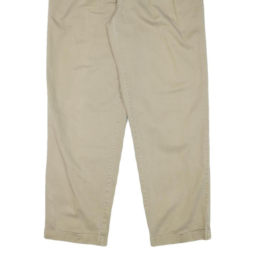 TOMMY HILFIGER Mens Cotton Blend Beige Relaxed Straight Trousers W36 L34 Casual