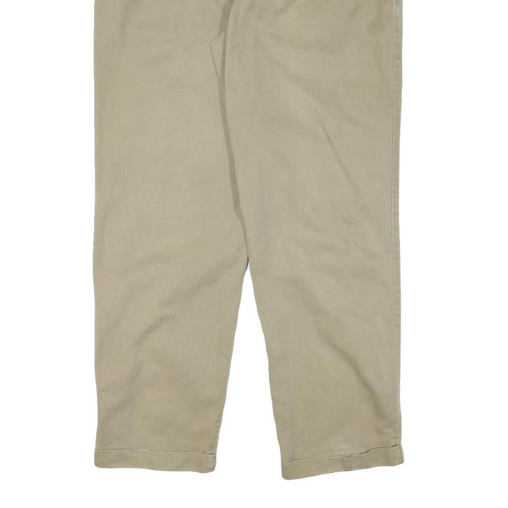 TOMMY HILFIGER Mens Cotton Blend Beige Relaxed Straight Trousers W36 L34 Casual