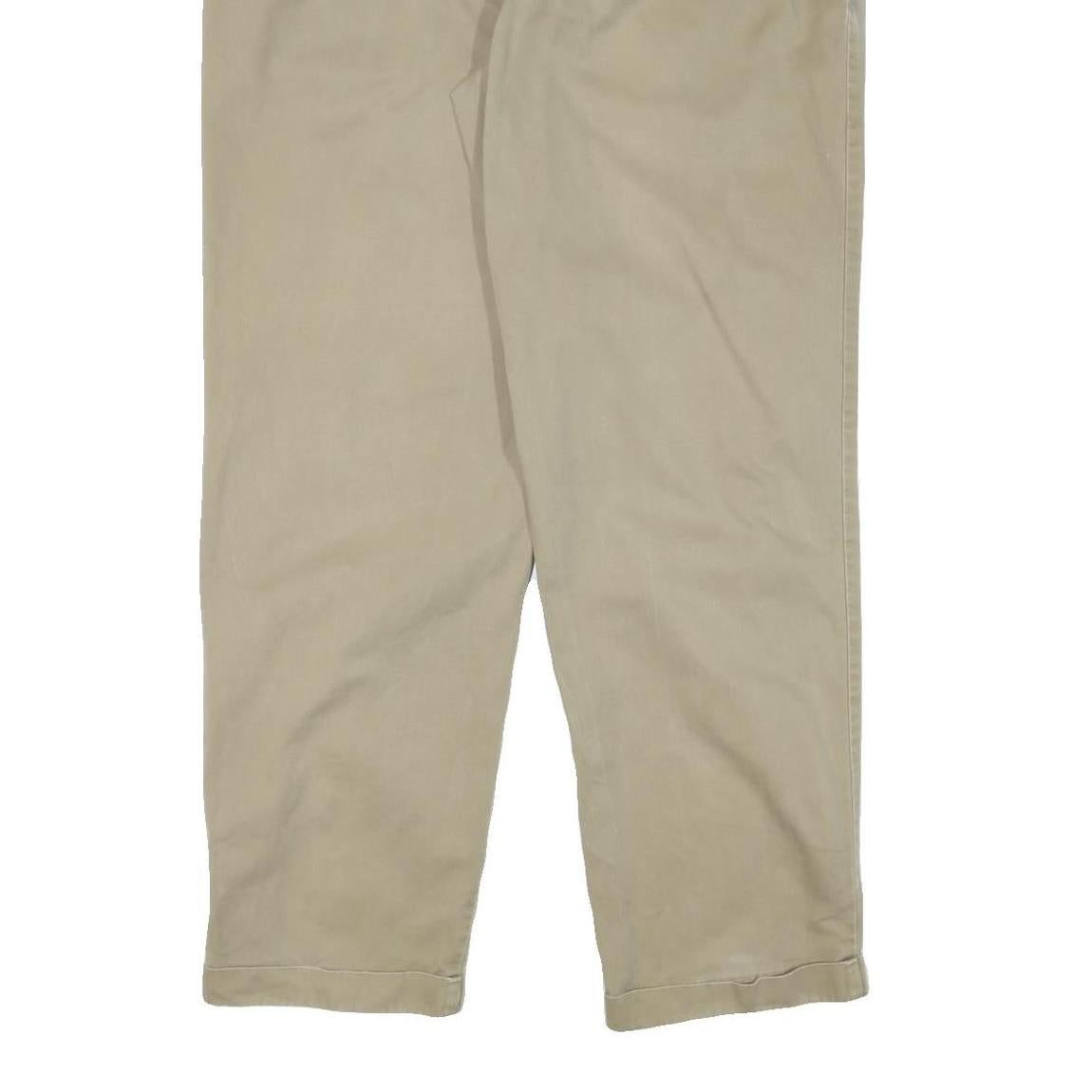 TOMMY HILFIGER Mens Cotton Blend Beige Relaxed Straight Trousers W36 L34 Casual