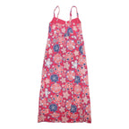 MANTRAY Womens Red Floral Cotton Blend Maxi Dress Sleeveless UK 14 Summer