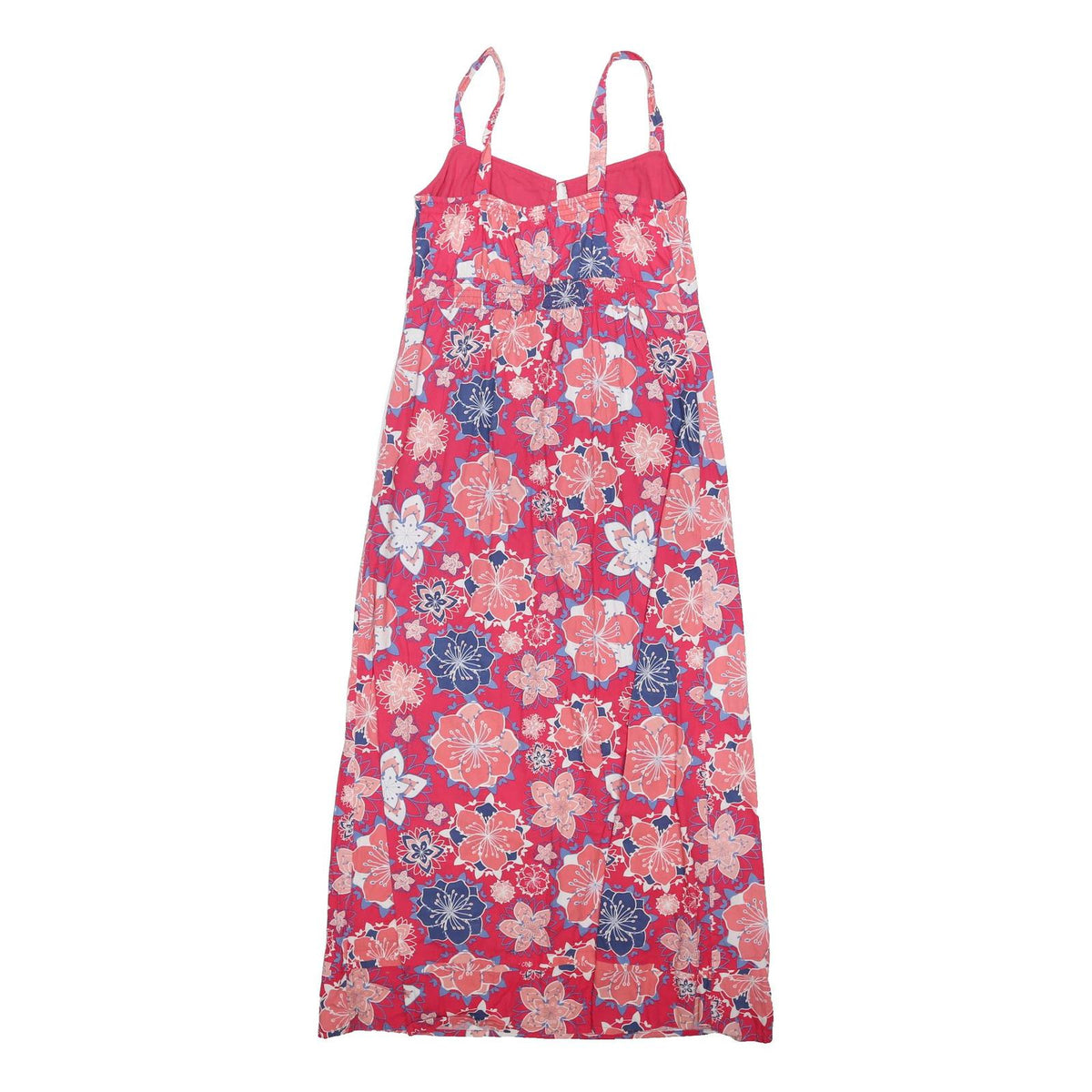 MANTRAY Womens Red Floral Cotton Blend Maxi Dress Sleeveless UK 14 Summer