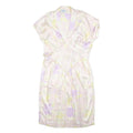 WALLIS Womens Cream & Lilac Floral Day Dress Polyester Short Sleeve Midi M