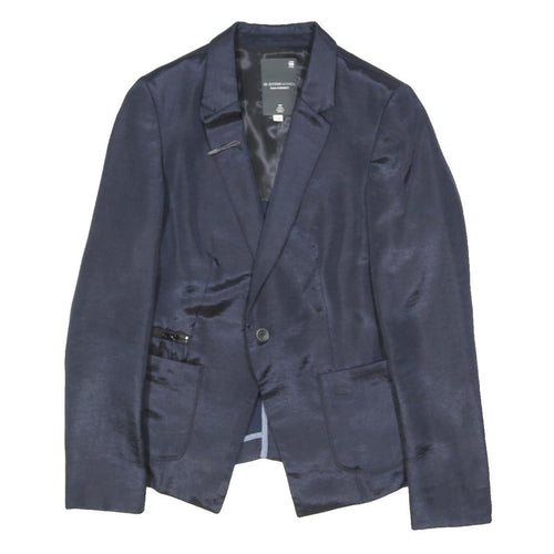 G-STAR Womens Blue Blazer Jacket XS Polyester Blend Tailored Button Closure