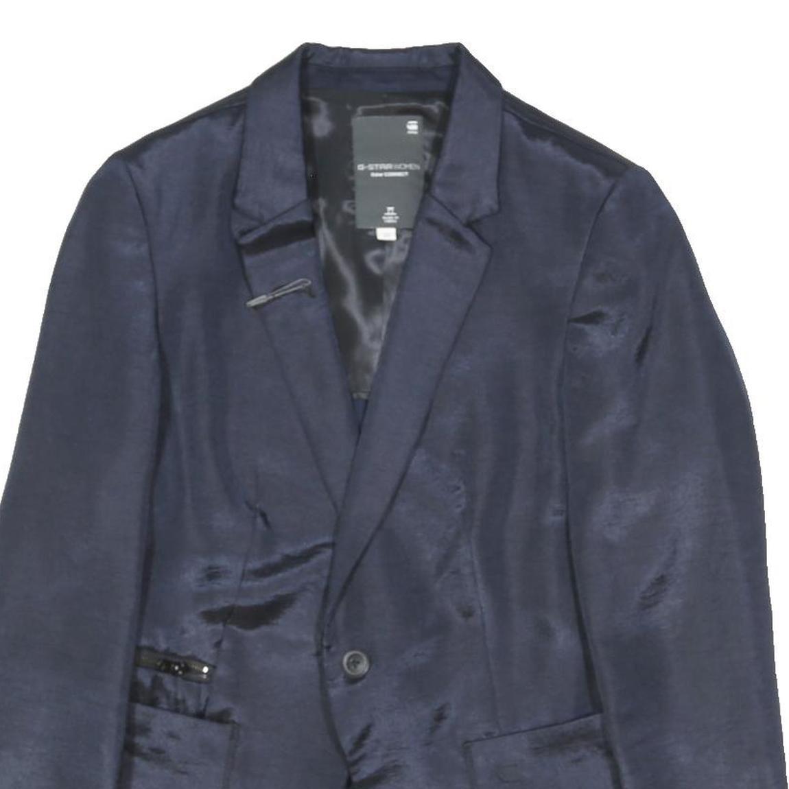 G-STAR Womens Blue Blazer Jacket XS Polyester Blend Tailored Button Closure