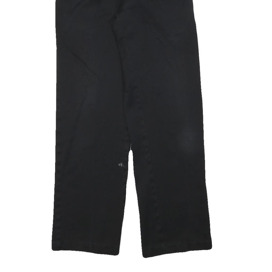 DICKIES Mens Cotton Blend Black Regular Fit Straight Leg Trousers W28 L30