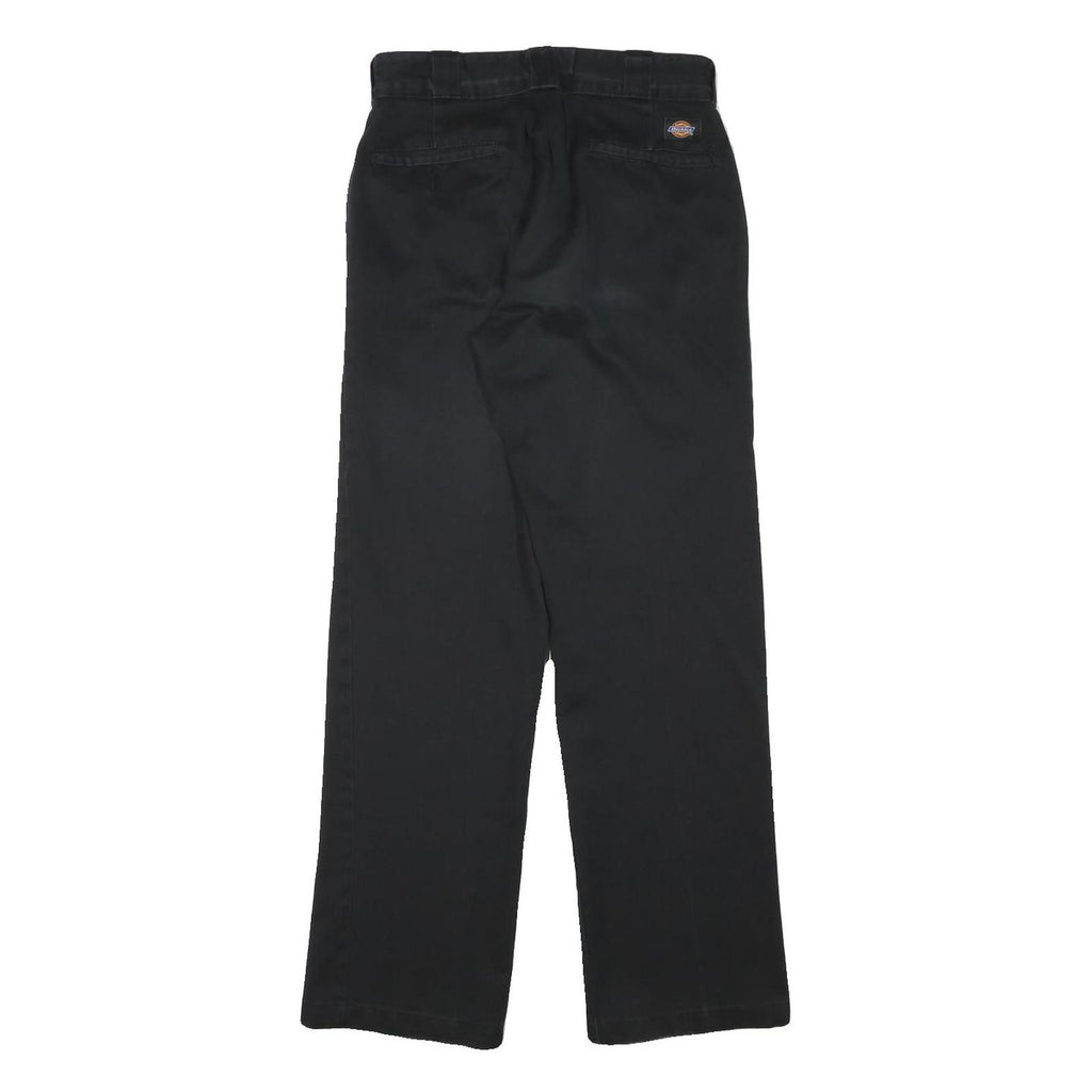 DICKIES Mens Cotton Blend Black Regular Fit Straight Leg Trousers W28 L30