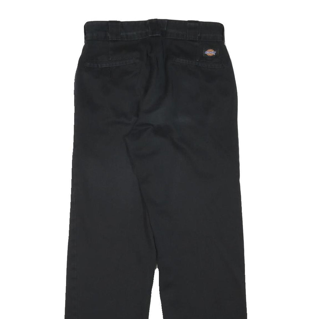 DICKIES Mens Cotton Blend Black Regular Fit Straight Leg Trousers W28 L30