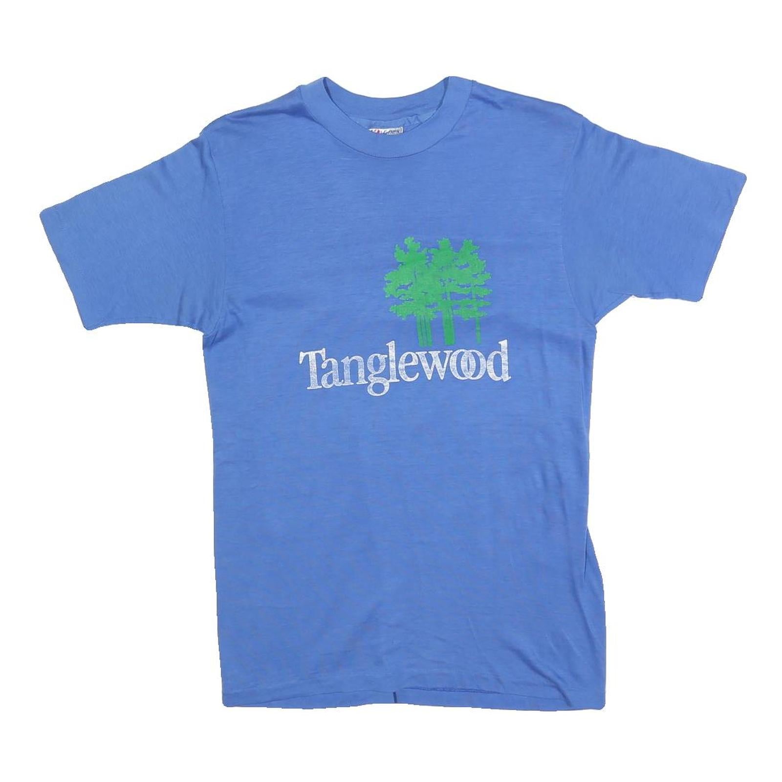 HANES Womens Blue Tanglewood Graphic T-Shirt M Crew Neck Short Sleeve Cotton