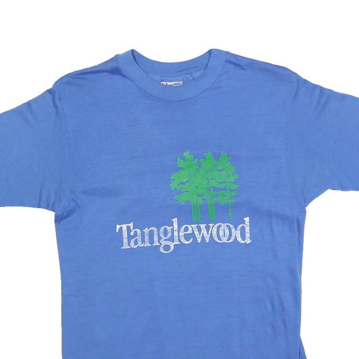 HANES Womens Blue Tanglewood Graphic T-Shirt M Crew Neck Short Sleeve Cotton