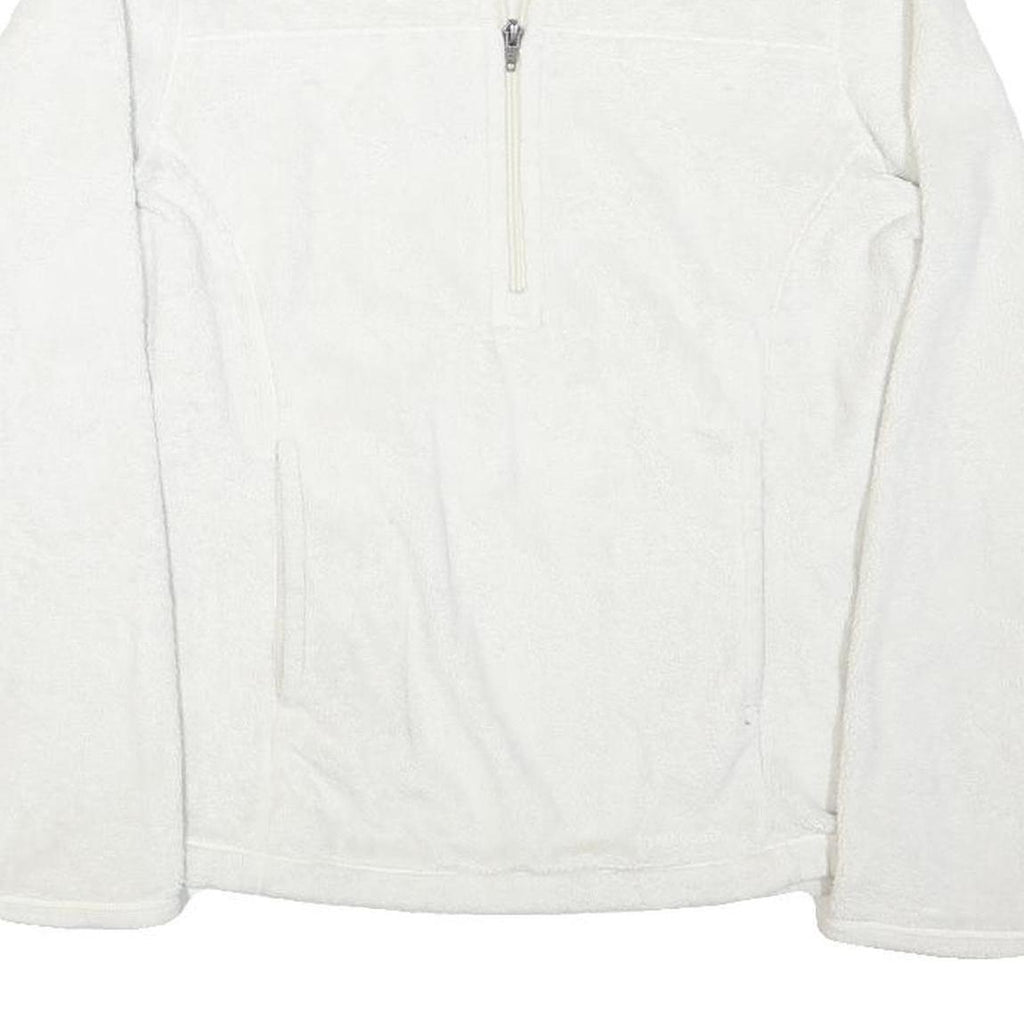 PATAGONIA Womens White Fleece Jacket M Polyester Blend Zip Plain Warm Outdoor