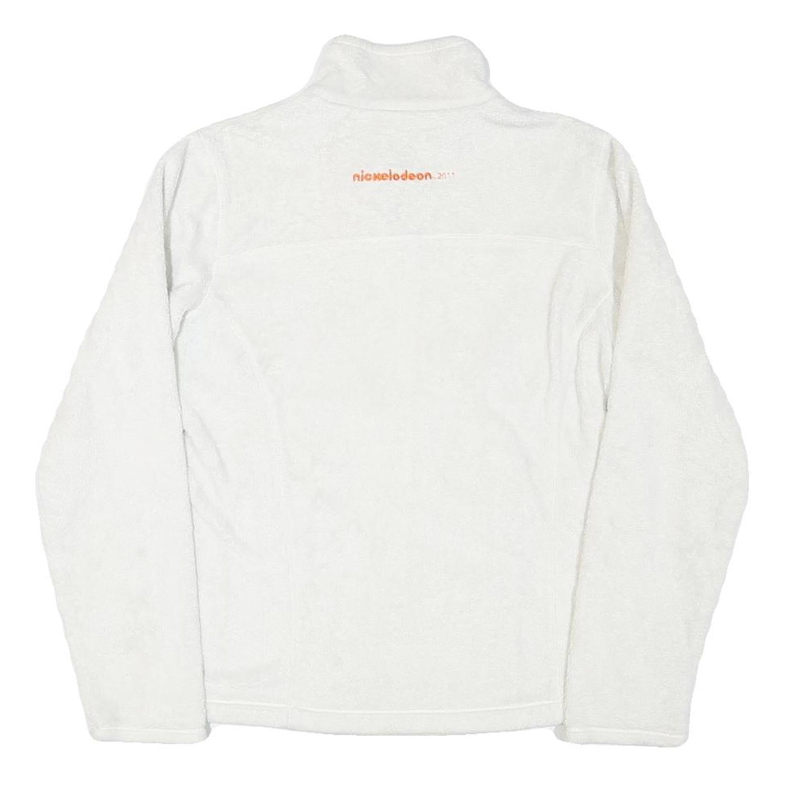 PATAGONIA Womens White Fleece Jacket M Polyester Blend Zip Plain Warm Outdoor