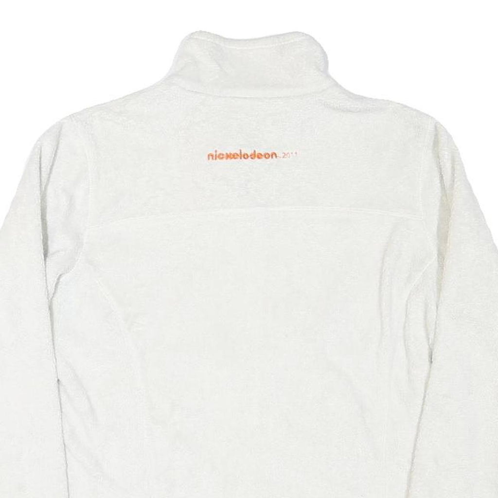 PATAGONIA Womens White Fleece Jacket M Polyester Blend Zip Plain Warm Outdoor